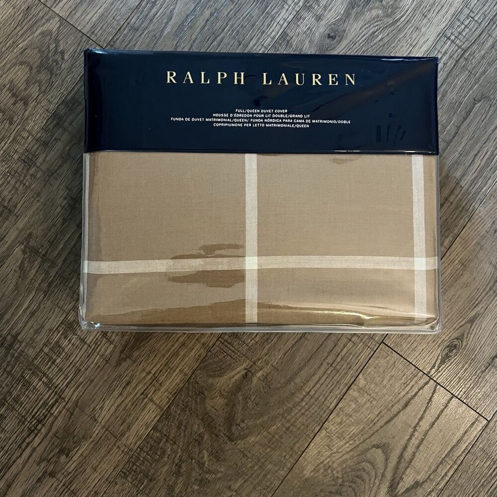 Ralph Lauren Duvet Cover Full Queen Cashmere Blend Equestrian Window‎ Pane